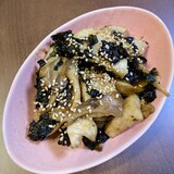 【おつまみ】長芋と舞茸の旨辛韓国海苔炒め